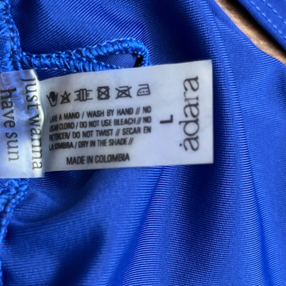Adara Bikini Size Large Royal Blue Miami Style Cheeky Triangle Tanning Beach New - Picture 8 of 10
